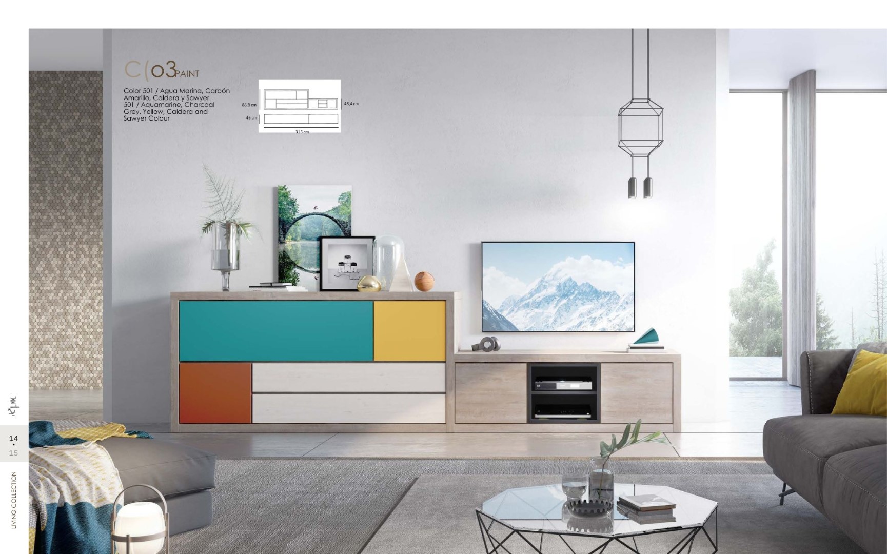 Mueble de nuestro catálogo con las dimensiones