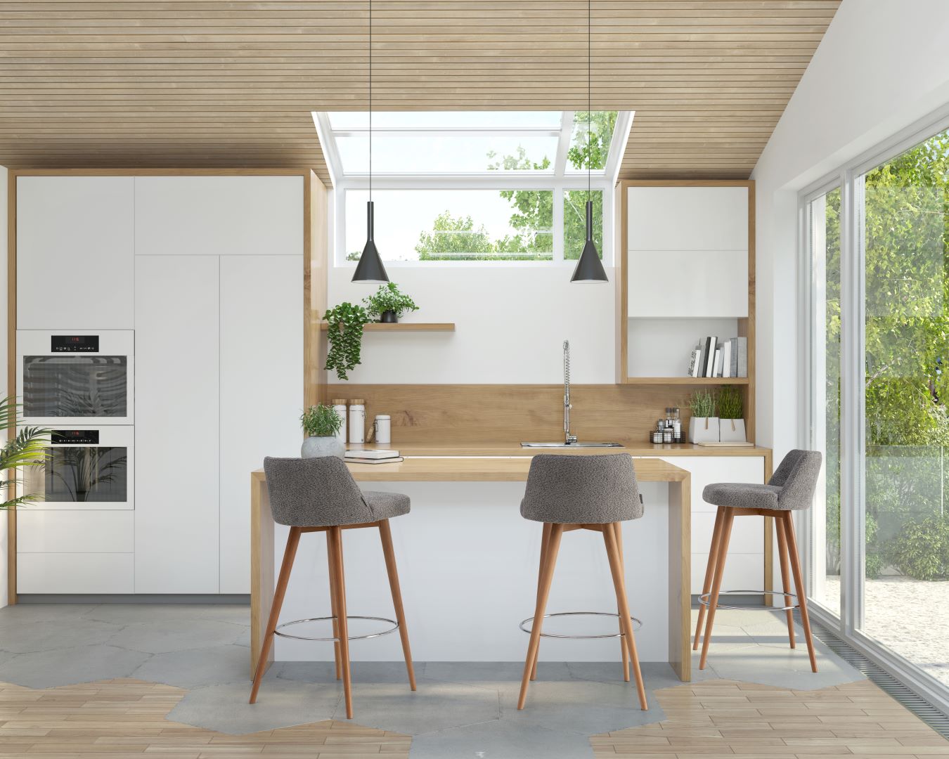 Taburete Nantes madera ambiente