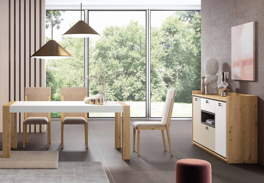 Tendencias de muebles y decoración 2026: ideas para tu hogar 3 Mesa de comedor con sillas cómodas y aparador